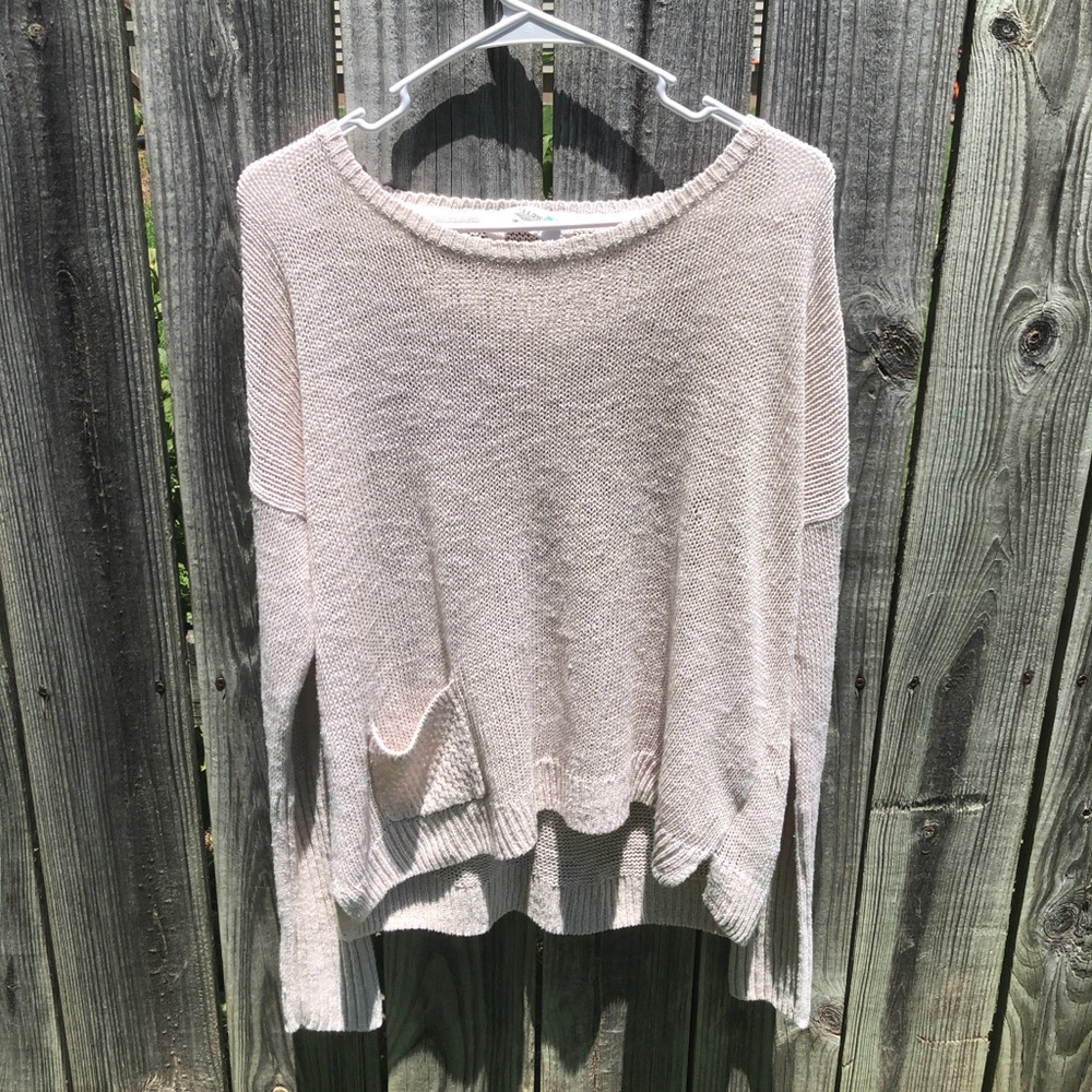 Anthropology Sparrow Tan Open Knit Top